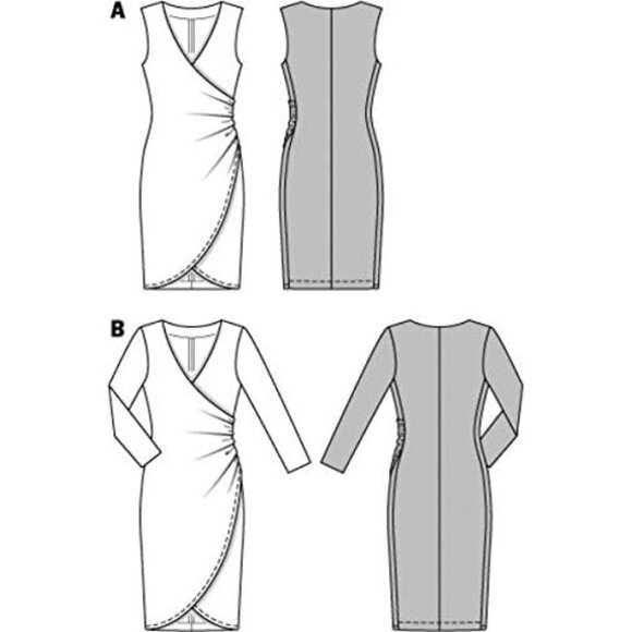 Burda Style 6829 Wrap Dress Sewing Pattern Women Sizes 8-18 - Picture 2 of 3